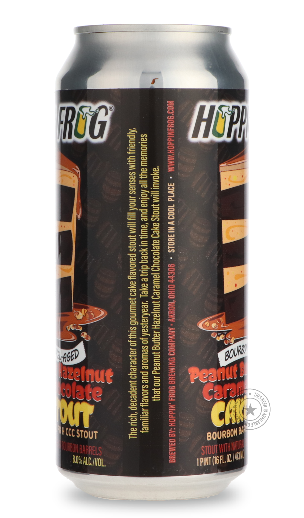 Hoppin' Frog- Bourbon Barrel-Aged Peanut Butter Hazelnut Caramel Chocolate Cake Stout-Stout & Porter- Only @ Beer Republic - The best online beer store for American & Canadian craft beer - Buy beer online from the USA and Canada - Bier online kopen - Amerikaans bier kopen - Craft beer store - Craft beer kopen - Amerikanisch bier kaufen - Bier online kaufen - Acheter biere online - IPA - Stout - Porter - New England IPA - Hazy IPA - Imperial Stout - Barrel Aged - Barrel Aged Imperial Stout - Brown - Dark bee