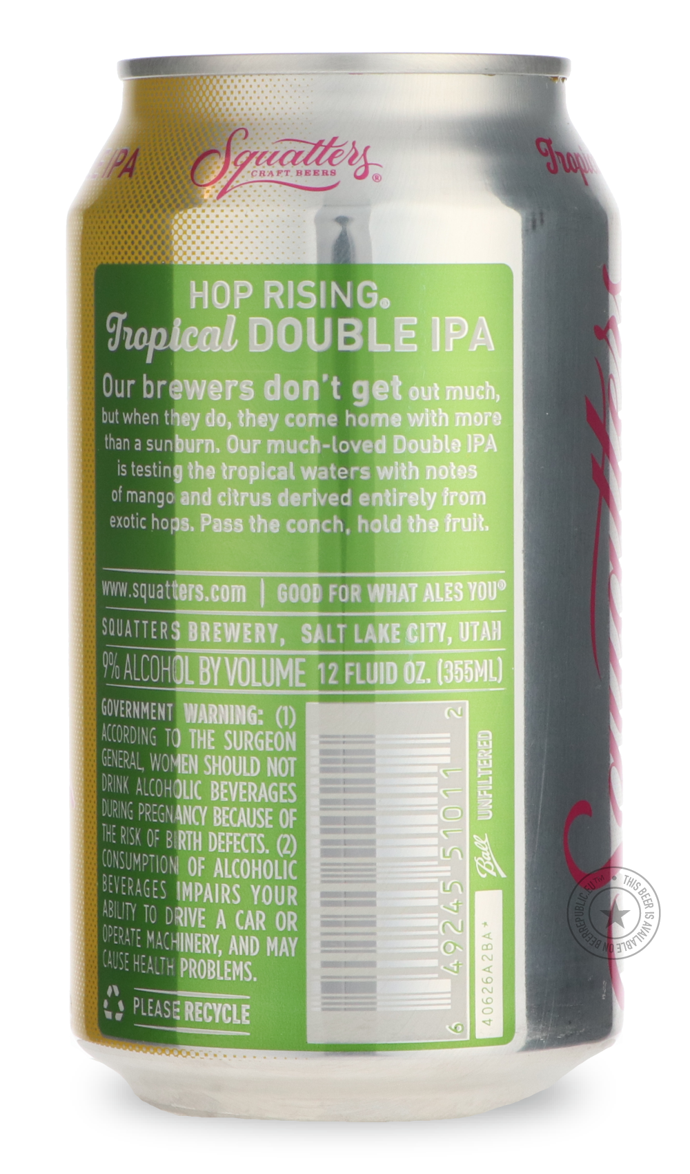 Squatters- Hop Rising Tropical-IPA- Only @ Beer Republic - The best online beer store for American & Canadian craft beer - Buy beer online from the USA and Canada - Bier online kopen - Amerikaans bier kopen - Craft beer store - Craft beer kopen - Amerikanisch bier kaufen - Bier online kaufen - Acheter biere online - IPA - Stout - Porter - New England IPA - Hazy IPA - Imperial Stout - Barrel Aged - Barrel Aged Imperial Stout - Brown - Dark beer - Blond - Blonde - Pilsner - Lager - Wheat - Weizen - Amber - Ba