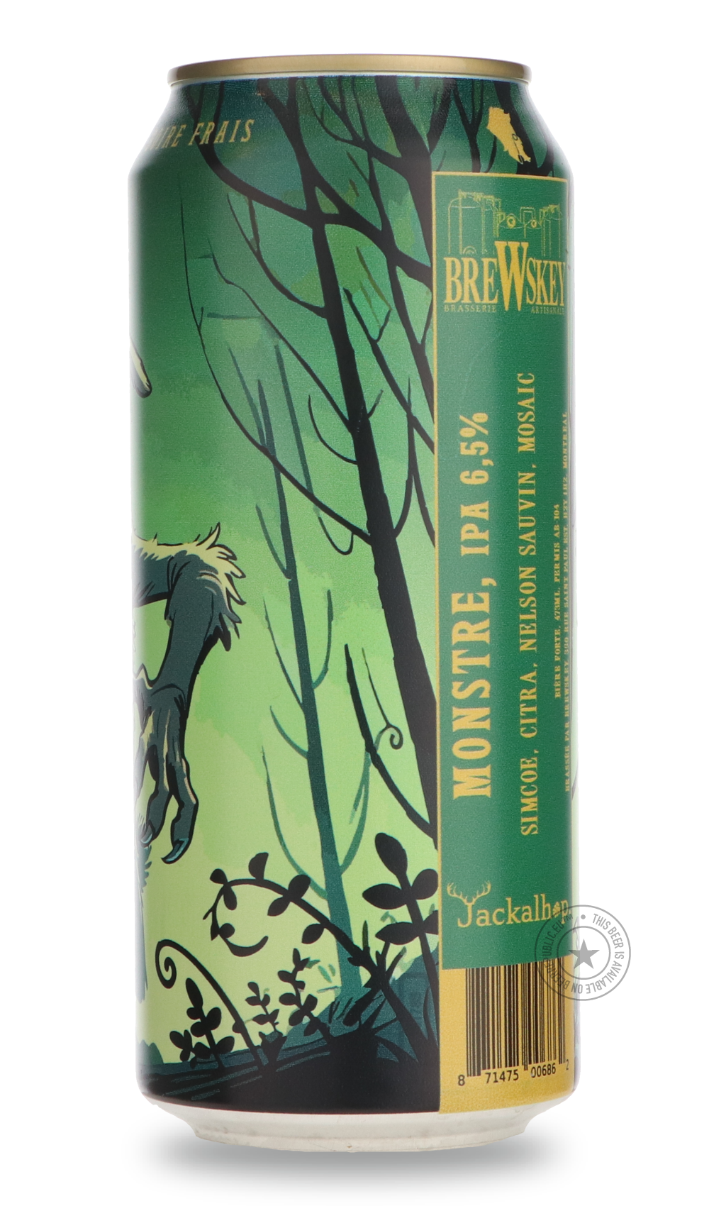 Brewskey- MONSTRE / Jackalhop-IPA- Only @ Beer Republic - The best online beer store for American & Canadian craft beer - Buy beer online from the USA and Canada - Bier online kopen - Amerikaans bier kopen - Craft beer store - Craft beer kopen - Amerikanisch bier kaufen - Bier online kaufen - Acheter biere online - IPA - Stout - Porter - New England IPA - Hazy IPA - Imperial Stout - Barrel Aged - Barrel Aged Imperial Stout - Brown - Dark beer - Blond - Blonde - Pilsner - Lager - Wheat - Weizen - Amber - Bar
