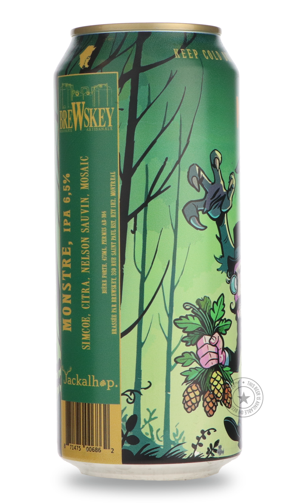 Brewskey- MONSTRE / Jackalhop-IPA- Only @ Beer Republic - The best online beer store for American & Canadian craft beer - Buy beer online from the USA and Canada - Bier online kopen - Amerikaans bier kopen - Craft beer store - Craft beer kopen - Amerikanisch bier kaufen - Bier online kaufen - Acheter biere online - IPA - Stout - Porter - New England IPA - Hazy IPA - Imperial Stout - Barrel Aged - Barrel Aged Imperial Stout - Brown - Dark beer - Blond - Blonde - Pilsner - Lager - Wheat - Weizen - Amber - Bar