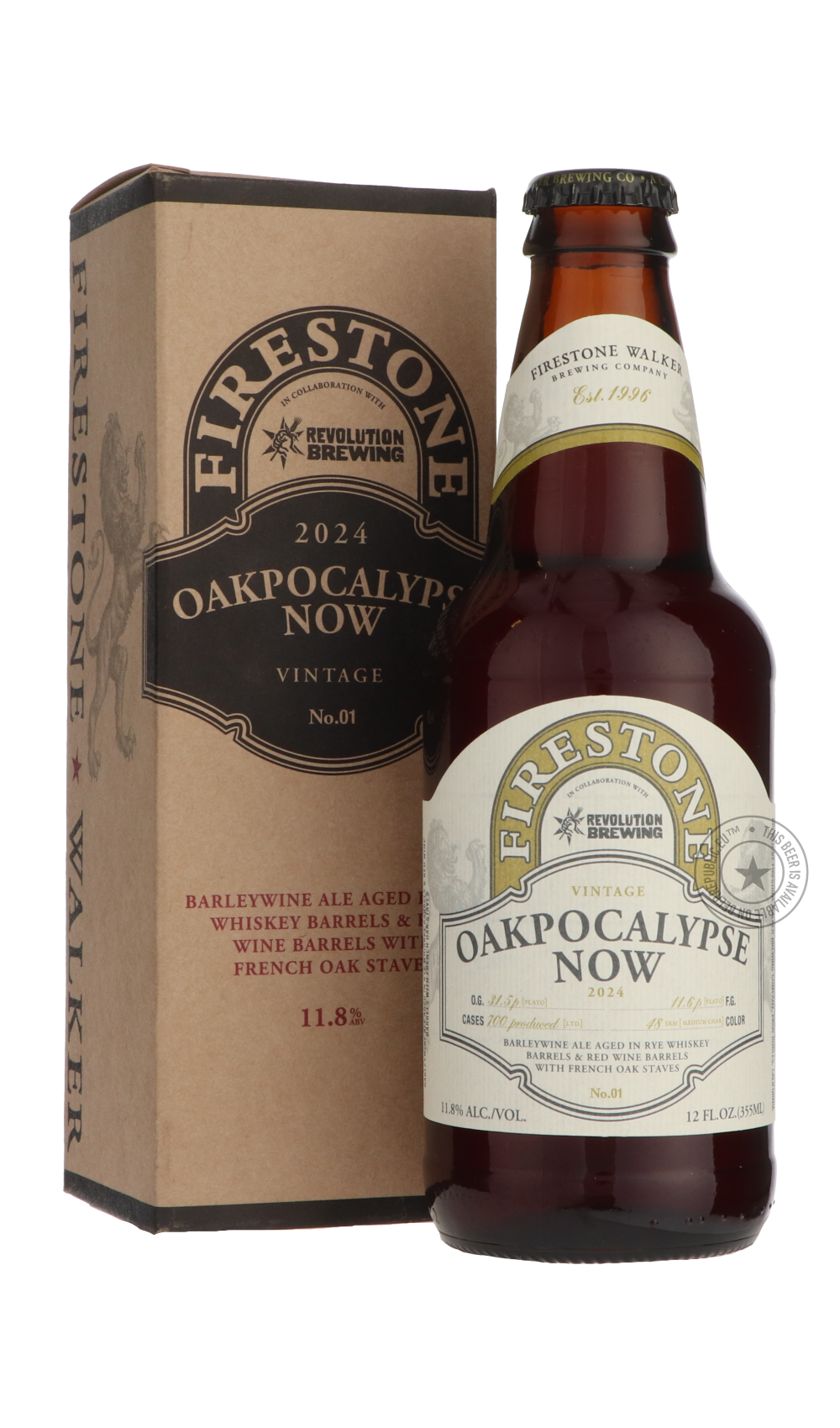 Firestone Walker- Oakpocalypse Now 2024 / Revolution-Brown & Dark- Only @ Beer Republic - The best online beer store for American & Canadian craft beer - Buy beer online from the USA and Canada - Bier online kopen - Amerikaans bier kopen - Craft beer store - Craft beer kopen - Amerikanisch bier kaufen - Bier online kaufen - Acheter biere online - IPA - Stout - Porter - New England IPA - Hazy IPA - Imperial Stout - Barrel Aged - Barrel Aged Imperial Stout - Brown - Dark beer - Blond - Blonde - Pilsner - Lage
