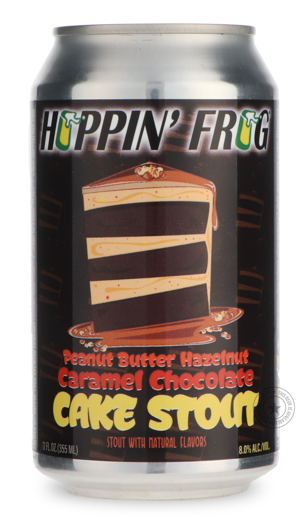 Hoppin' Frog- Peanut Butter Hazelnut Caramel Chocolate Cake Stout-Stout & Porter- Only @ Beer Republic - De beste online bierwinkel voor Amerikaans en Canadees craft bier - Koop bier online uit de VS en Canada - Bier online kopen - Amerikaans bier kopen - Craft beer store - Craft beer kopen - Amerikaans bier kaufen - Bier online kaufen - Acheter biere online - IPA - Stout - Porter - New England IPA - Hazy IPA - Imperial Stout - Barrel Aged - Barrel Aged Imperial Stout - Bruin - Donker bier - Blond - Blond -