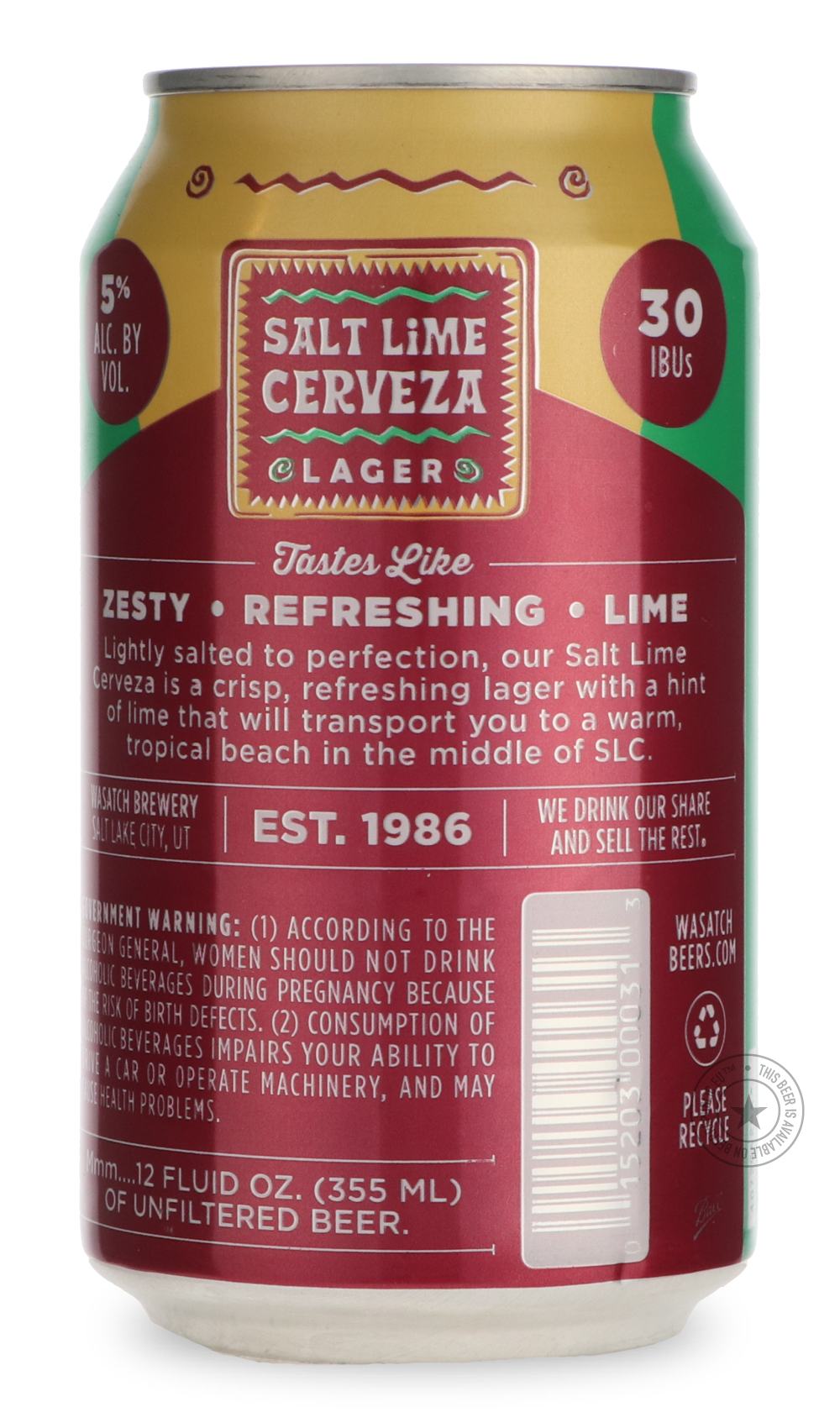 -Wasatch- Salt Lime Cerveza-Pale- Only @ Beer Republic - The best online beer store for American & Canadian craft beer - Buy beer online from the USA and Canada - Bier online kopen - Amerikaans bier kopen - Craft beer store - Craft beer kopen - Amerikanisch bier kaufen - Bier online kaufen - Acheter biere online - IPA - Stout - Porter - New England IPA - Hazy IPA - Imperial Stout - Barrel Aged - Barrel Aged Imperial Stout - Brown - Dark beer - Blond - Blonde - Pilsner - Lager - Wheat - Weizen - Amber - Barl