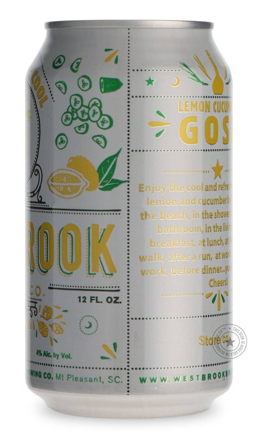 -Westbrook- Lemon Cucumber Gose-Sour / Wild & Fruity- Only @ Beer Republic - The best online beer store for American & Canadian craft beer - Buy beer online from the USA and Canada - Bier online kopen - Amerikaans bier kopen - Craft beer store - Craft beer kopen - Amerikanisch bier kaufen - Bier online kaufen - Acheter biere online - IPA - Stout - Porter - New England IPA - Hazy IPA - Imperial Stout - Barrel Aged - Barrel Aged Imperial Stout - Brown - Dark beer - Blond - Blonde - Pilsner - Lager - Wheat - W