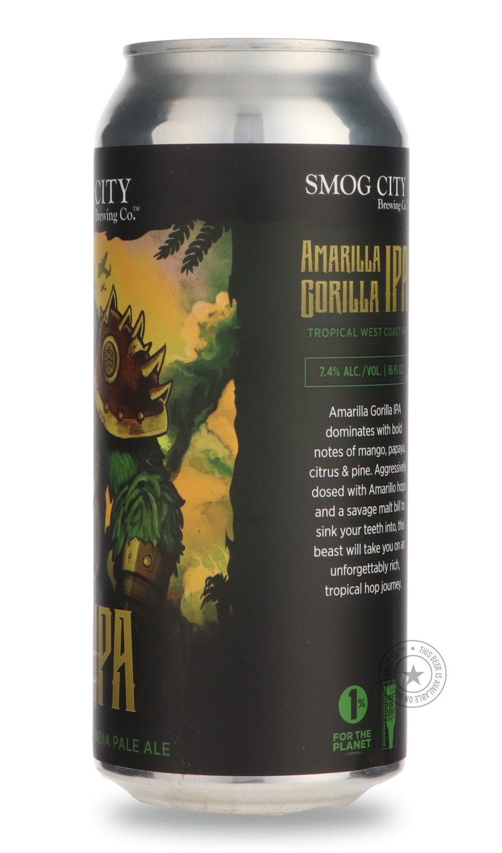 -Smog City- Amarilla Gorilla-IPA- Only @ Beer Republic - The best online beer store for American & Canadian craft beer - Buy beer online from the USA and Canada - Bier online kopen - Amerikaans bier kopen - Craft beer store - Craft beer kopen - Amerikanisch bier kaufen - Bier online kaufen - Acheter biere online - IPA - Stout - Porter - New England IPA - Hazy IPA - Imperial Stout - Barrel Aged - Barrel Aged Imperial Stout - Brown - Dark beer - Blond - Blonde - Pilsner - Lager - Wheat - Weizen - Amber - Barl