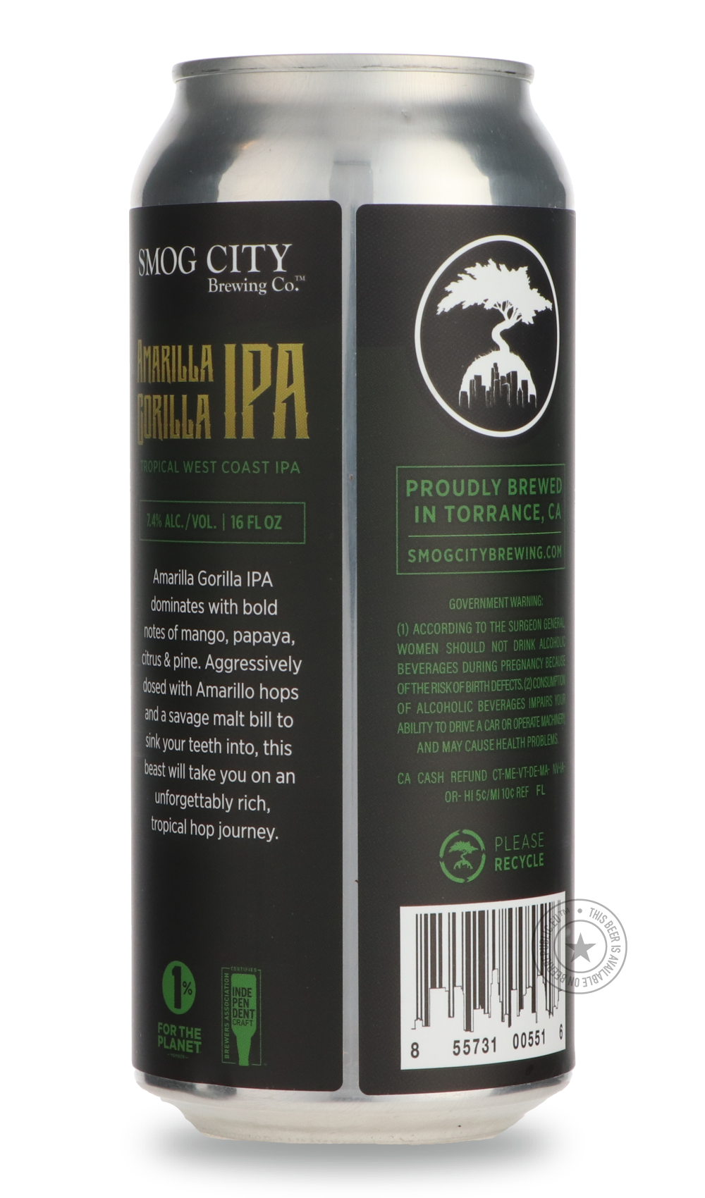 -Smog City- Amarilla Gorilla-IPA- Only @ Beer Republic - The best online beer store for American & Canadian craft beer - Buy beer online from the USA and Canada - Bier online kopen - Amerikaans bier kopen - Craft beer store - Craft beer kopen - Amerikanisch bier kaufen - Bier online kaufen - Acheter biere online - IPA - Stout - Porter - New England IPA - Hazy IPA - Imperial Stout - Barrel Aged - Barrel Aged Imperial Stout - Brown - Dark beer - Blond - Blonde - Pilsner - Lager - Wheat - Weizen - Amber - Barl