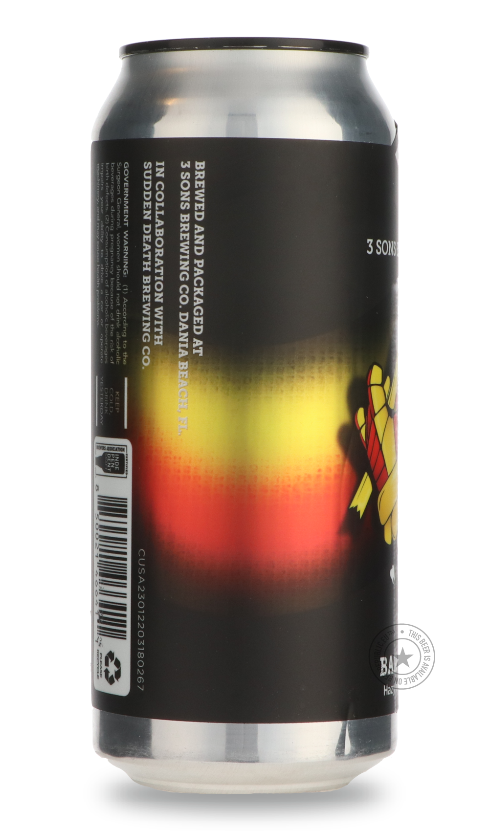 3 Sons- Bar Down / Sudden Death-IPA- Only @ Beer Republic - The best online beer store for American & Canadian craft beer - Buy beer online from the USA and Canada - Bier online kopen - Amerikaans bier kopen - Craft beer store - Craft beer kopen - Amerikanisch bier kaufen - Bier online kaufen - Acheter biere online - IPA - Stout - Porter - New England IPA - Hazy IPA - Imperial Stout - Barrel Aged - Barrel Aged Imperial Stout - Brown - Dark beer - Blond - Blonde - Pilsner - Lager - Wheat - Weizen - Amber - B