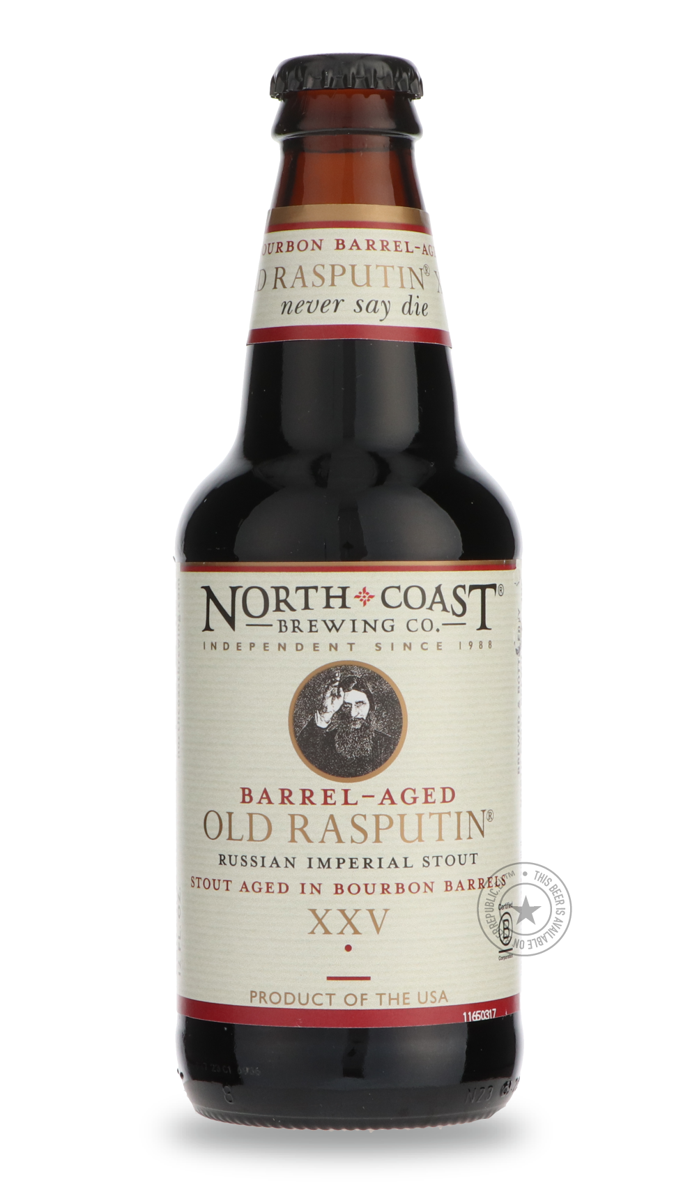 -North Coast- Barrel-Aged Old Rasputin XXV-Stout & Porter- Only @ Beer Republic - The best online beer store for American & Canadian craft beer - Buy beer online from the USA and Canada - Bier online kopen - Amerikaans bier kopen - Craft beer store - Craft beer kopen - Amerikanisch bier kaufen - Bier online kaufen - Acheter biere online - IPA - Stout - Porter - New England IPA - Hazy IPA - Imperial Stout - Barrel Aged - Barrel Aged Imperial Stout - Brown - Dark beer - Blond - Blonde - Pilsner - Lager - Whea