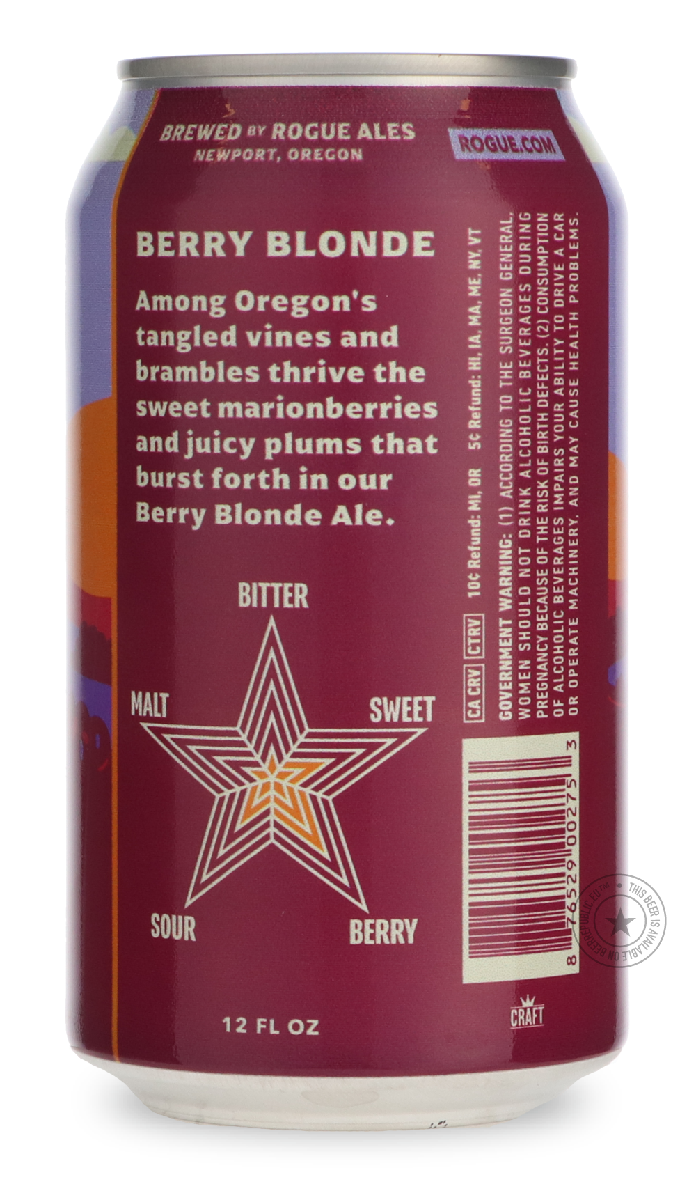 -Rogue- Berry Blonde-Pale- Only @ Beer Republic - The best online beer store for American & Canadian craft beer - Buy beer online from the USA and Canada - Bier online kopen - Amerikaans bier kopen - Craft beer store - Craft beer kopen - Amerikanisch bier kaufen - Bier online kaufen - Acheter biere online - IPA - Stout - Porter - New England IPA - Hazy IPA - Imperial Stout - Barrel Aged - Barrel Aged Imperial Stout - Brown - Dark beer - Blond - Blonde - Pilsner - Lager - Wheat - Weizen - Amber - Barley Wine