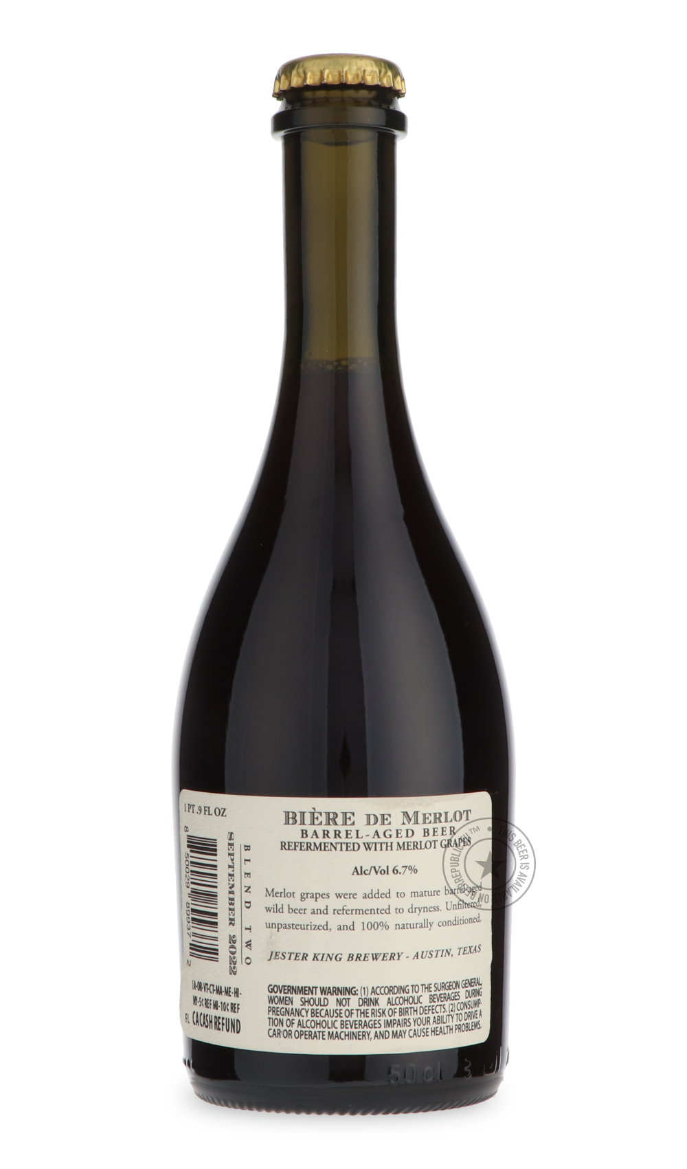 -Jester King- Bière De Merlot-Sour / Wild & Fruity- Only @ Beer Republic - The best online beer store for American & Canadian craft beer - Buy beer online from the USA and Canada - Bier online kopen - Amerikaans bier kopen - Craft beer store - Craft beer kopen - Amerikanisch bier kaufen - Bier online kaufen - Acheter biere online - IPA - Stout - Porter - New England IPA - Hazy IPA - Imperial Stout - Barrel Aged - Barrel Aged Imperial Stout - Brown - Dark beer - Blond - Blonde - Pilsner - Lager - Wheat - Wei
