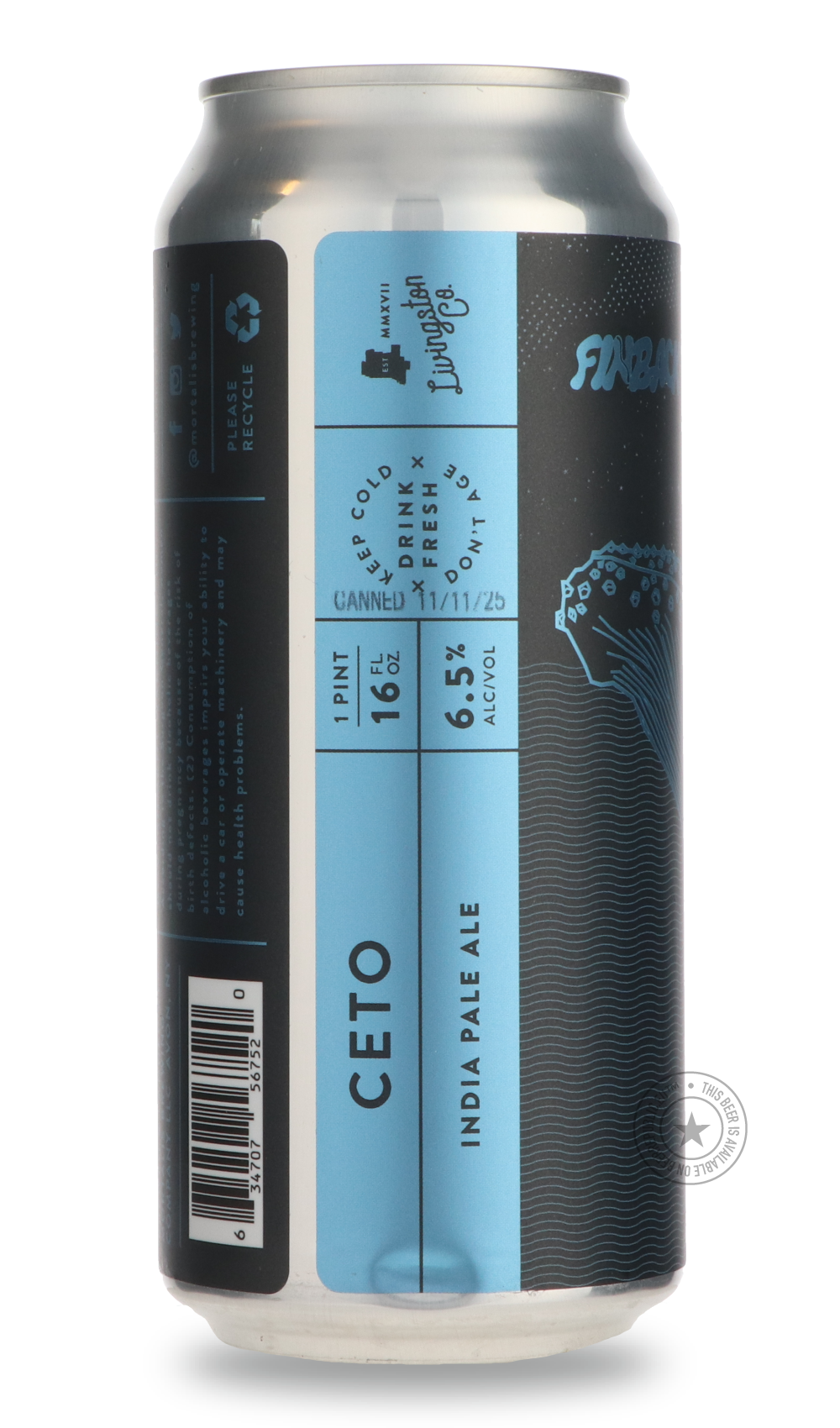 Mortalis- Ceto / Finback-IPA- Only @ Beer Republic - The best online beer store for American & Canadian craft beer - Buy beer online from the USA and Canada - Bier online kopen - Amerikaans bier kopen - Craft beer store - Craft beer kopen - Amerikanisch bier kaufen - Bier online kaufen - Acheter biere online - IPA - Stout - Porter - New England IPA - Hazy IPA - Imperial Stout - Barrel Aged - Barrel Aged Imperial Stout - Brown - Dark beer - Blond - Blonde - Pilsner - Lager - Wheat - Weizen - Amber - Barley W