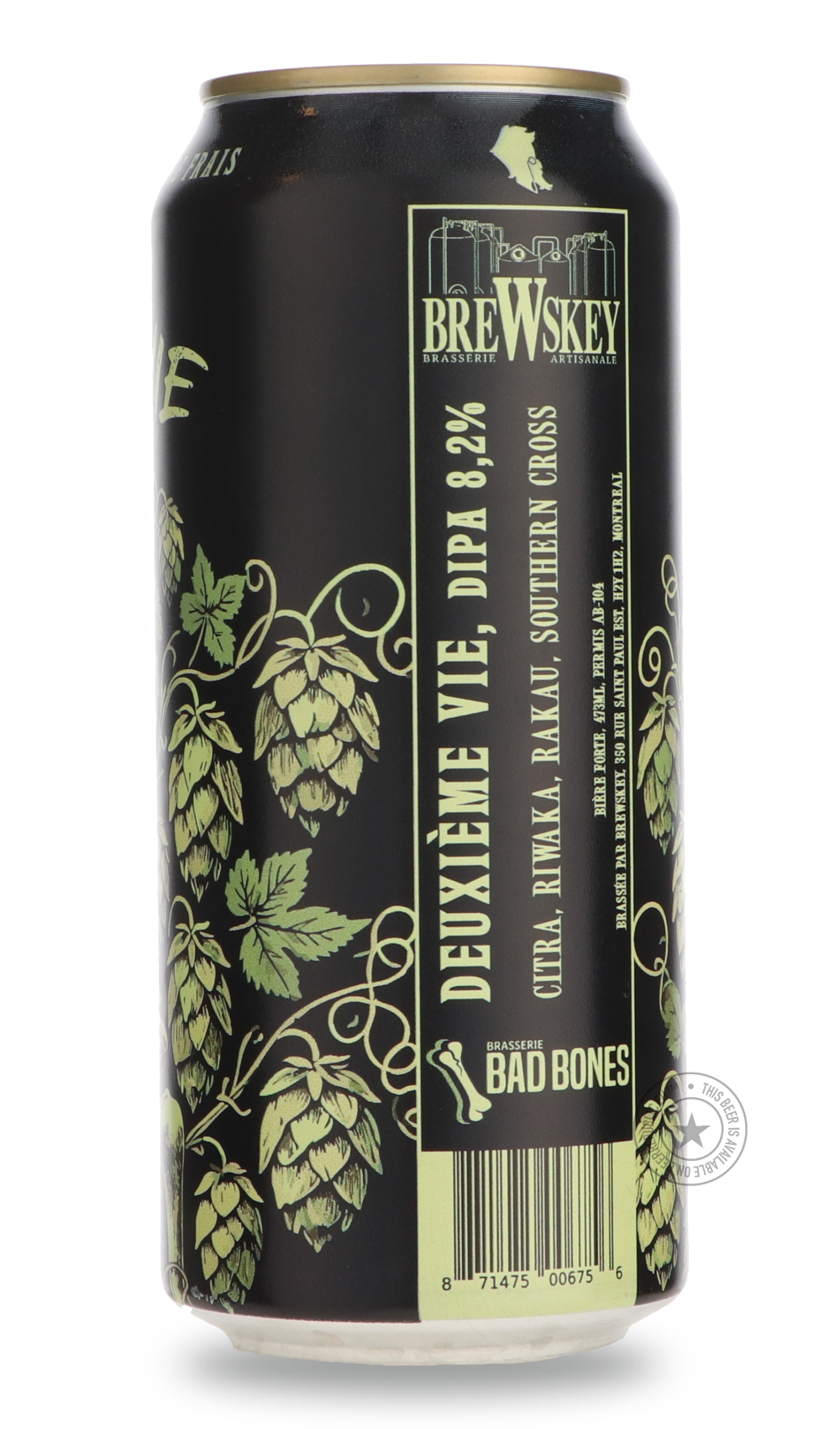Brewskey- DEUXIÈME VIE / Bad Bones-IPA- Only @ Beer Republic - The best online beer store for American & Canadian craft beer - Buy beer online from the USA and Canada - Bier online kopen - Amerikaans bier kopen - Craft beer store - Craft beer kopen - Amerikanisch bier kaufen - Bier online kaufen - Acheter biere online - IPA - Stout - Porter - New England IPA - Hazy IPA - Imperial Stout - Barrel Aged - Barrel Aged Imperial Stout - Brown - Dark beer - Blond - Blonde - Pilsner - Lager - Wheat - Weizen - Amber 