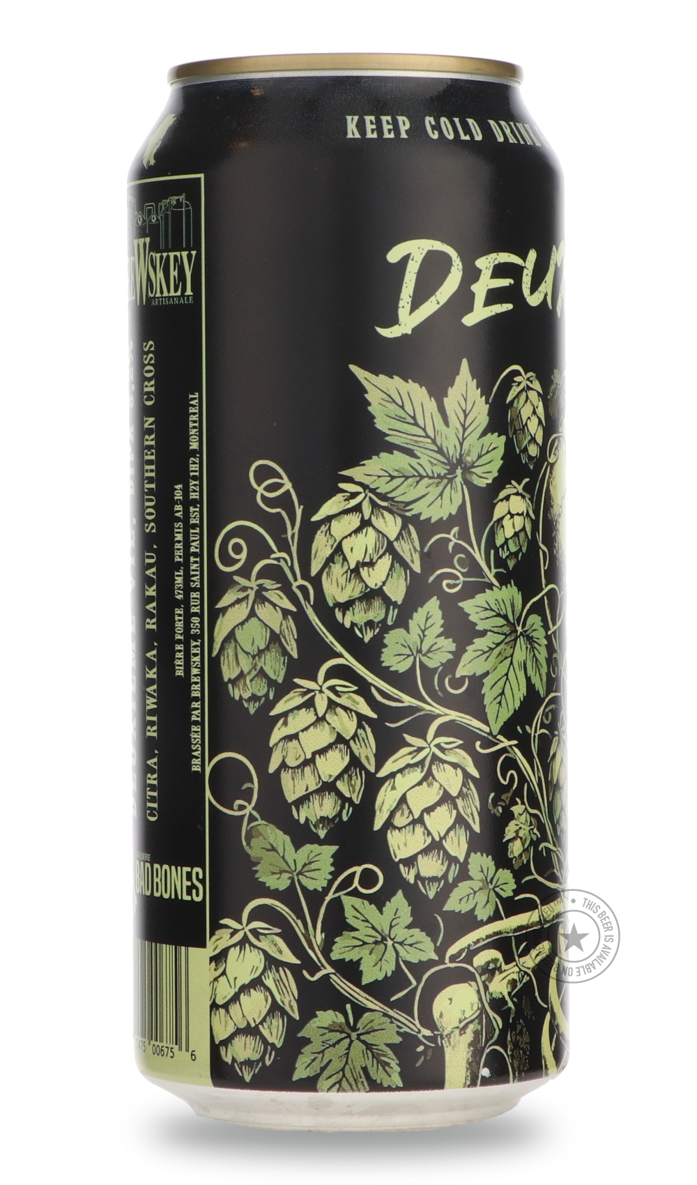 Brewskey- DEUXIÈME VIE / Bad Bones-IPA- Only @ Beer Republic - The best online beer store for American & Canadian craft beer - Buy beer online from the USA and Canada - Bier online kopen - Amerikaans bier kopen - Craft beer store - Craft beer kopen - Amerikanisch bier kaufen - Bier online kaufen - Acheter biere online - IPA - Stout - Porter - New England IPA - Hazy IPA - Imperial Stout - Barrel Aged - Barrel Aged Imperial Stout - Brown - Dark beer - Blond - Blonde - Pilsner - Lager - Wheat - Weizen - Amber 