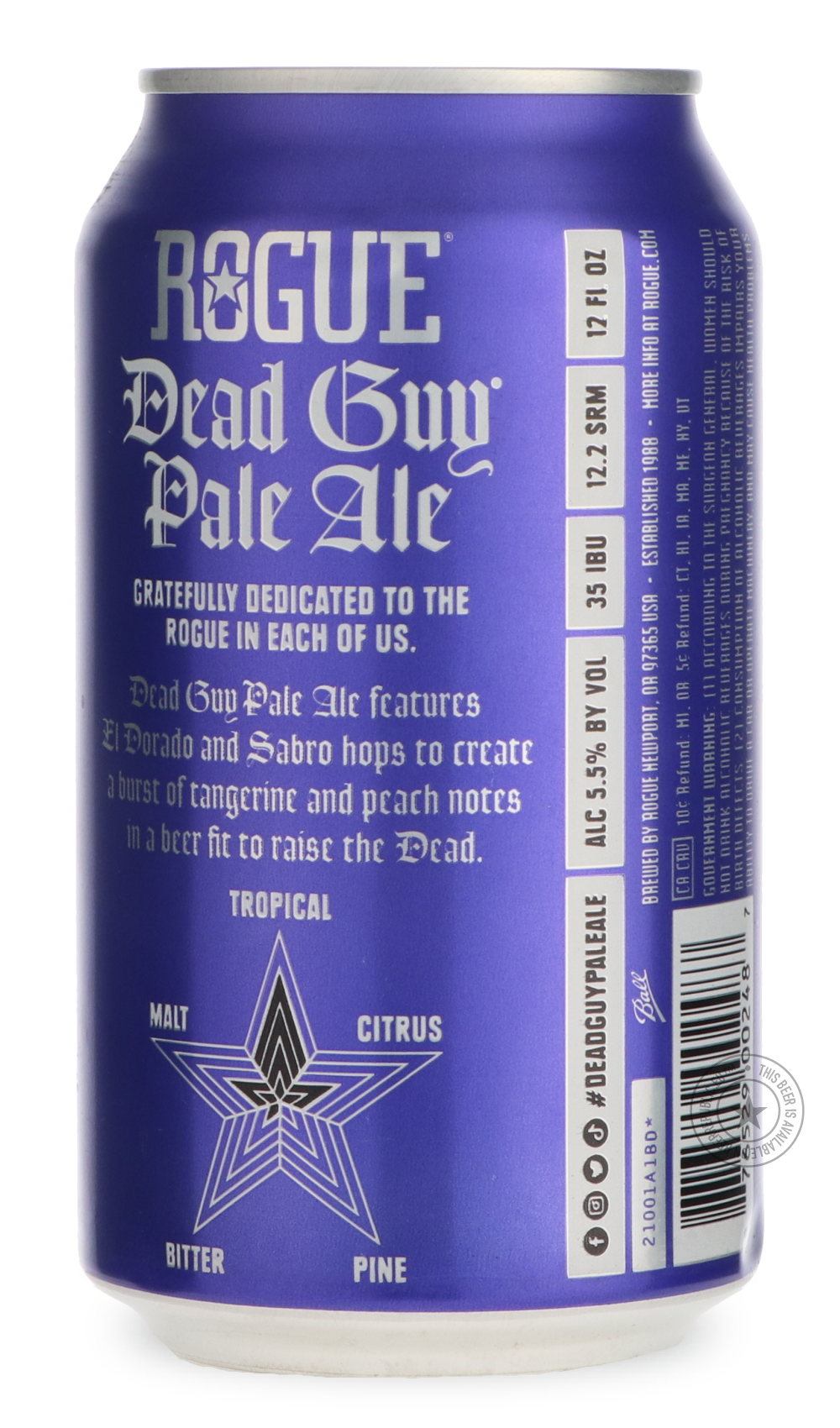 -Rogue- Dead Guy Pale Ale-Pale- Only @ Beer Republic - The best online beer store for American & Canadian craft beer - Buy beer online from the USA and Canada - Bier online kopen - Amerikaans bier kopen - Craft beer store - Craft beer kopen - Amerikanisch bier kaufen - Bier online kaufen - Acheter biere online - IPA - Stout - Porter - New England IPA - Hazy IPA - Imperial Stout - Barrel Aged - Barrel Aged Imperial Stout - Brown - Dark beer - Blond - Blonde - Pilsner - Lager - Wheat - Weizen - Amber - Barley