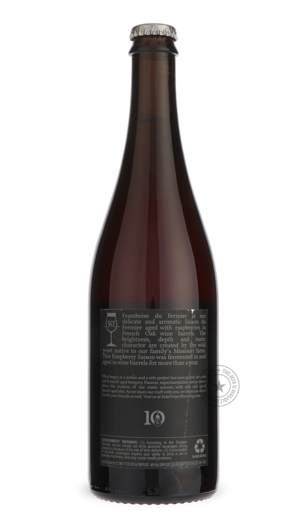-Side Project- Framboise Du Fermier - 10 Year-Sour / Wild & Fruity- Only @ Beer Republic - The best online beer store for American & Canadian craft beer - Buy beer online from the USA and Canada - Bier online kopen - Amerikaans bier kopen - Craft beer store - Craft beer kopen - Amerikanisch bier kaufen - Bier online kaufen - Acheter biere online - IPA - Stout - Porter - New England IPA - Hazy IPA - Imperial Stout - Barrel Aged - Barrel Aged Imperial Stout - Brown - Dark beer - Blond - Blonde - Pilsner - Lag