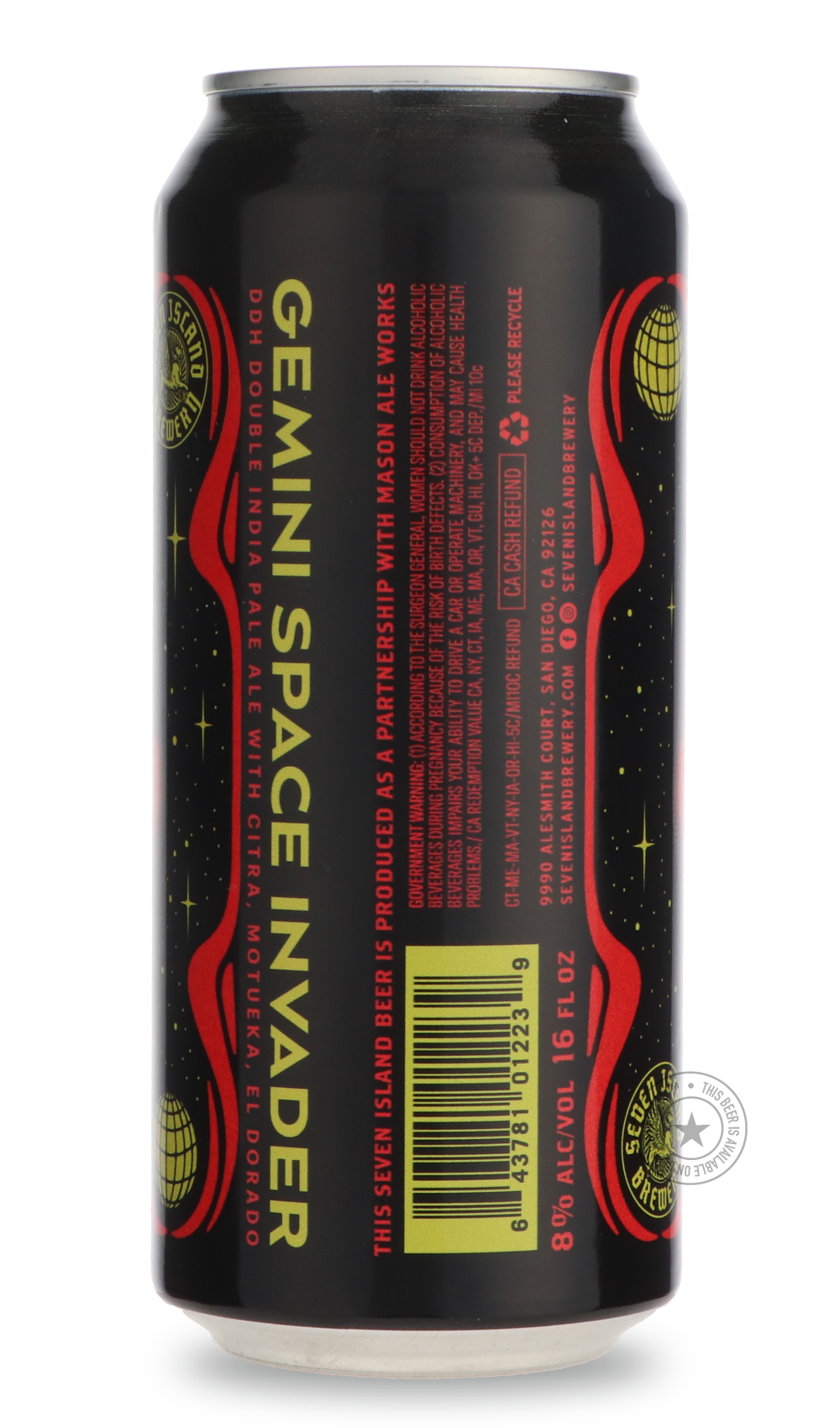 -Mason Ale Works- Gemini Space Invader / Seven Island-IPA- Only @ Beer Republic - The best online beer store for American & Canadian craft beer - Buy beer online from the USA and Canada - Bier online kopen - Amerikaans bier kopen - Craft beer store - Craft beer kopen - Amerikanisch bier kaufen - Bier online kaufen - Acheter biere online - IPA - Stout - Porter - New England IPA - Hazy IPA - Imperial Stout - Barrel Aged - Barrel Aged Imperial Stout - Brown - Dark beer - Blond - Blonde - Pilsner - Lager - Whea