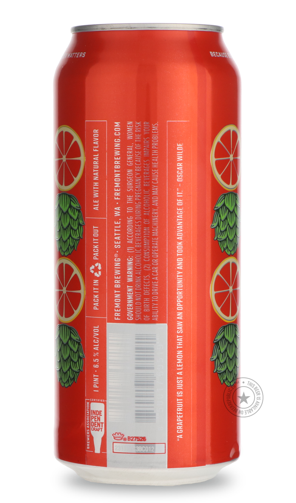 -Fremont- Grapefruit IPA-IPA- Only @ Beer Republic - The best online beer store for American & Canadian craft beer - Buy beer online from the USA and Canada - Bier online kopen - Amerikaans bier kopen - Craft beer store - Craft beer kopen - Amerikanisch bier kaufen - Bier online kaufen - Acheter biere online - IPA - Stout - Porter - New England IPA - Hazy IPA - Imperial Stout - Barrel Aged - Barrel Aged Imperial Stout - Brown - Dark beer - Blond - Blonde - Pilsner - Lager - Wheat - Weizen - Amber - Barley W