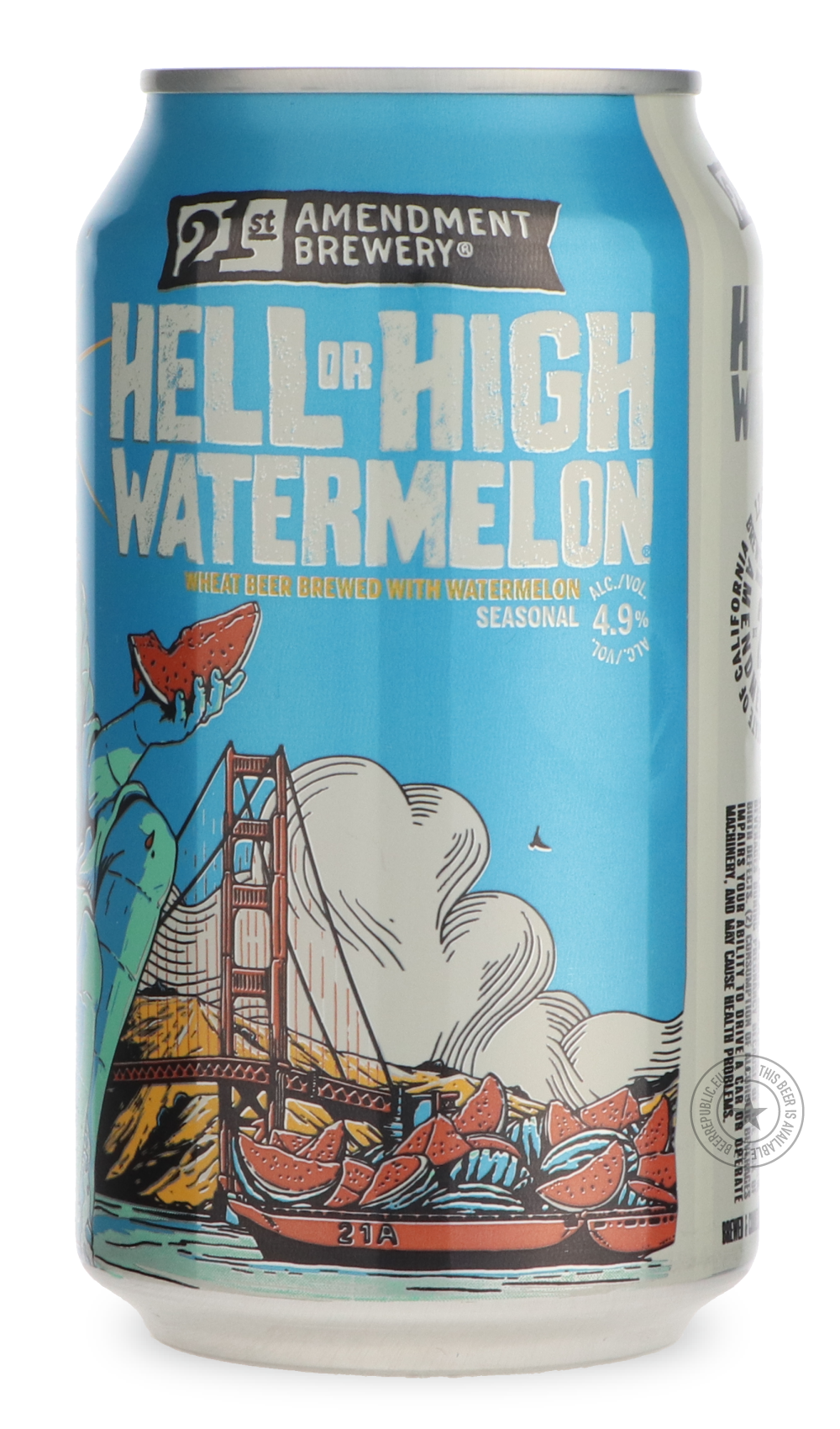 -21st Amendment- Hell or High: Watermelon-Pale- Only @ Beer Republic - The best online beer store for American & Canadian craft beer - Buy beer online from the USA and Canada - Bier online kopen - Amerikaans bier kopen - Craft beer store - Craft beer kopen - Amerikanisch bier kaufen - Bier online kaufen - Acheter biere online - IPA - Stout - Porter - New England IPA - Hazy IPA - Imperial Stout - Barrel Aged - Barrel Aged Imperial Stout - Brown - Dark beer - Blond - Blonde - Pilsner - Lager - Wheat - Weizen 