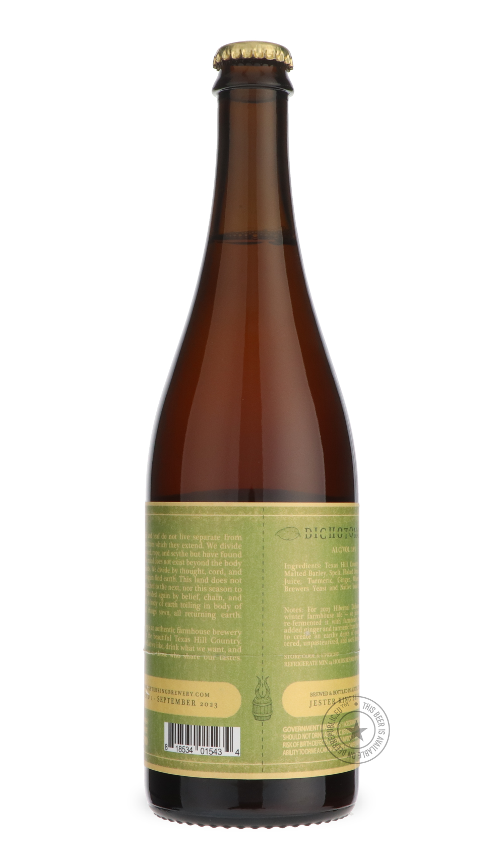 -Jester King- Hibernal Dichotomous 2023-Sour / Wild & Fruity- Only @ Beer Republic - The best online beer store for American & Canadian craft beer - Buy beer online from the USA and Canada - Bier online kopen - Amerikaans bier kopen - Craft beer store - Craft beer kopen - Amerikanisch bier kaufen - Bier online kaufen - Acheter biere online - IPA - Stout - Porter - New England IPA - Hazy IPA - Imperial Stout - Barrel Aged - Barrel Aged Imperial Stout - Brown - Dark beer - Blond - Blonde - Pilsner - Lager - W