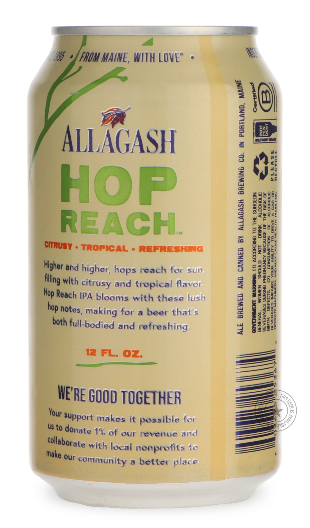 -Allagash- Hop Reach [355ml can]-IPA- Only @ Beer Republic - The best online beer store for American & Canadian craft beer - Buy beer online from the USA and Canada - Bier online kopen - Amerikaans bier kopen - Craft beer store - Craft beer kopen - Amerikanisch bier kaufen - Bier online kaufen - Acheter biere online - IPA - Stout - Porter - New England IPA - Hazy IPA - Imperial Stout - Barrel Aged - Barrel Aged Imperial Stout - Brown - Dark beer - Blond - Blonde - Pilsner - Lager - Wheat - Weizen - Amber - 