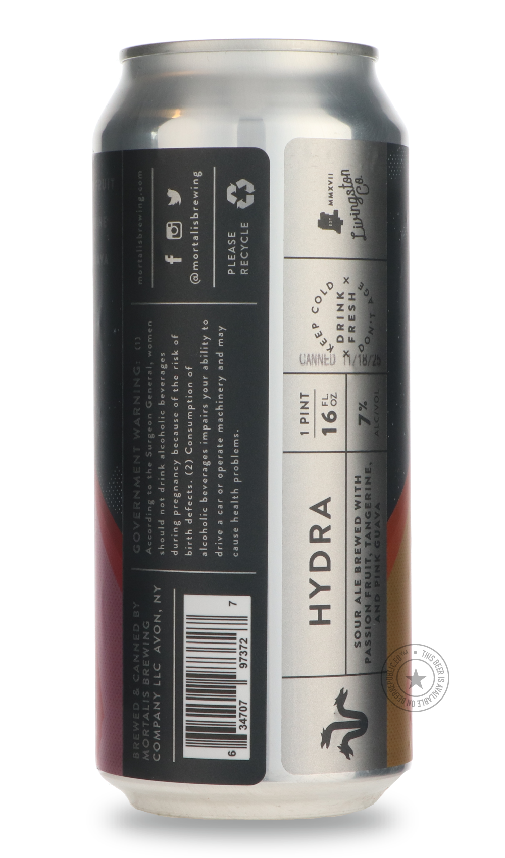 Mortalis- Hydra | Passion Fruit + Tangerine + Pink Guava-Sour / Wild & Fruity- Only @ Beer Republic - The best online beer store for American & Canadian craft beer - Buy beer online from the USA and Canada - Bier online kopen - Amerikaans bier kopen - Craft beer store - Craft beer kopen - Amerikanisch bier kaufen - Bier online kaufen - Acheter biere online - IPA - Stout - Porter - New England IPA - Hazy IPA - Imperial Stout - Barrel Aged - Barrel Aged Imperial Stout - Brown - Dark beer - Blond - Blonde - Pi