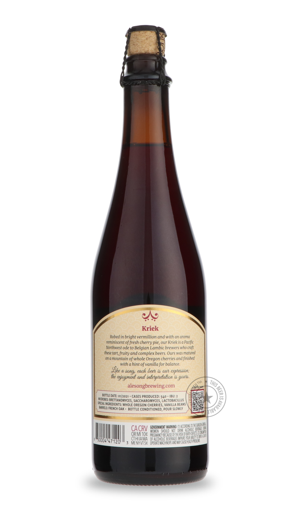 -Alesong- Kriek 2021-Sour / Wild & Fruity- Only @ Beer Republic - The best online beer store for American & Canadian craft beer - Buy beer online from the USA and Canada - Bier online kopen - Amerikaans bier kopen - Craft beer store - Craft beer kopen - Amerikanisch bier kaufen - Bier online kaufen - Acheter biere online - IPA - Stout - Porter - New England IPA - Hazy IPA - Imperial Stout - Barrel Aged - Barrel Aged Imperial Stout - Brown - Dark beer - Blond - Blonde - Pilsner - Lager - Wheat - Weizen - Amb
