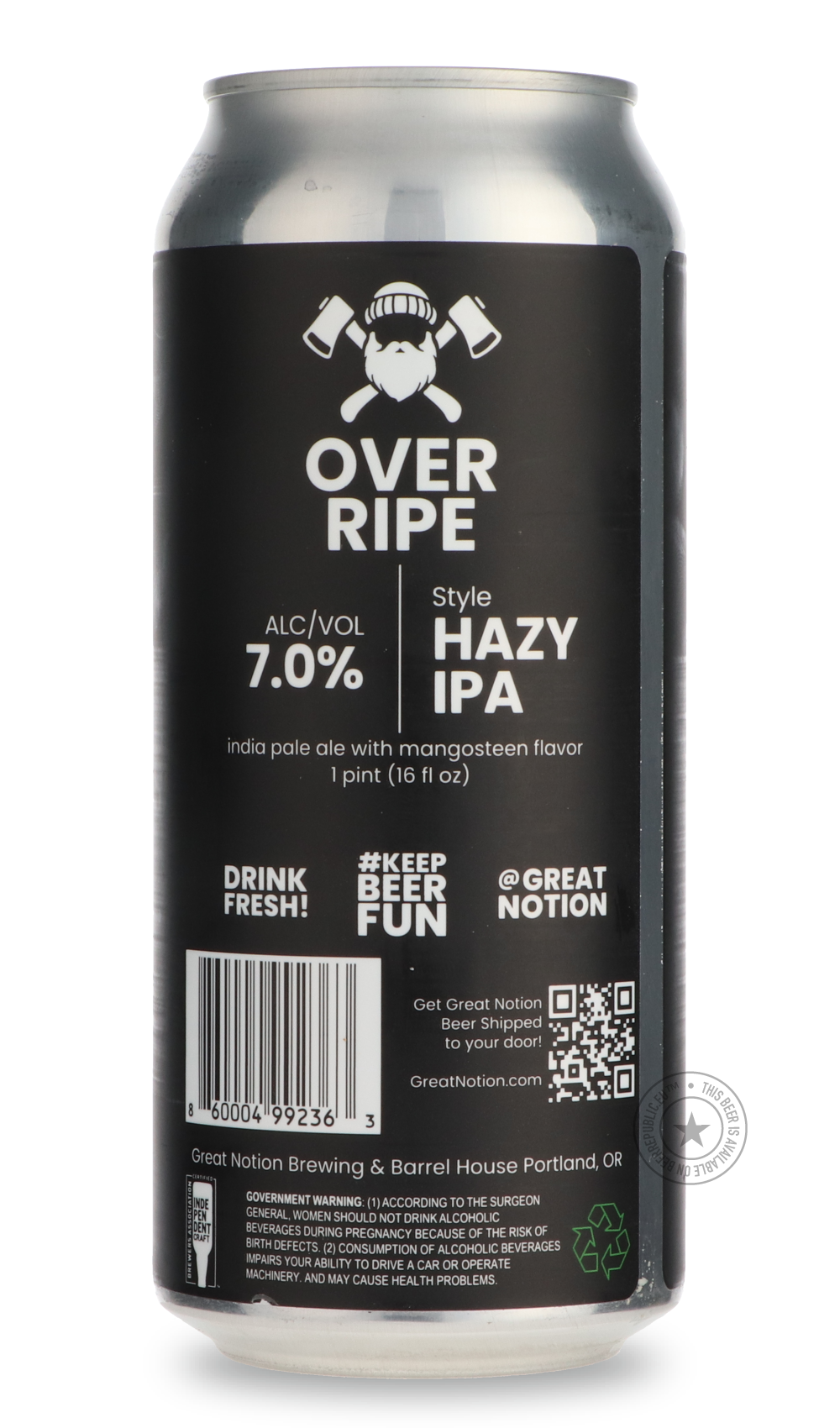 -Great Notion- Over Ripe-IPA- Only @ Beer Republic - The best online beer store for American & Canadian craft beer - Buy beer online from the USA and Canada - Bier online kopen - Amerikaans bier kopen - Craft beer store - Craft beer kopen - Amerikanisch bier kaufen - Bier online kaufen - Acheter biere online - IPA - Stout - Porter - New England IPA - Hazy IPA - Imperial Stout - Barrel Aged - Barrel Aged Imperial Stout - Brown - Dark beer - Blond - Blonde - Pilsner - Lager - Wheat - Weizen - Amber - Barley W