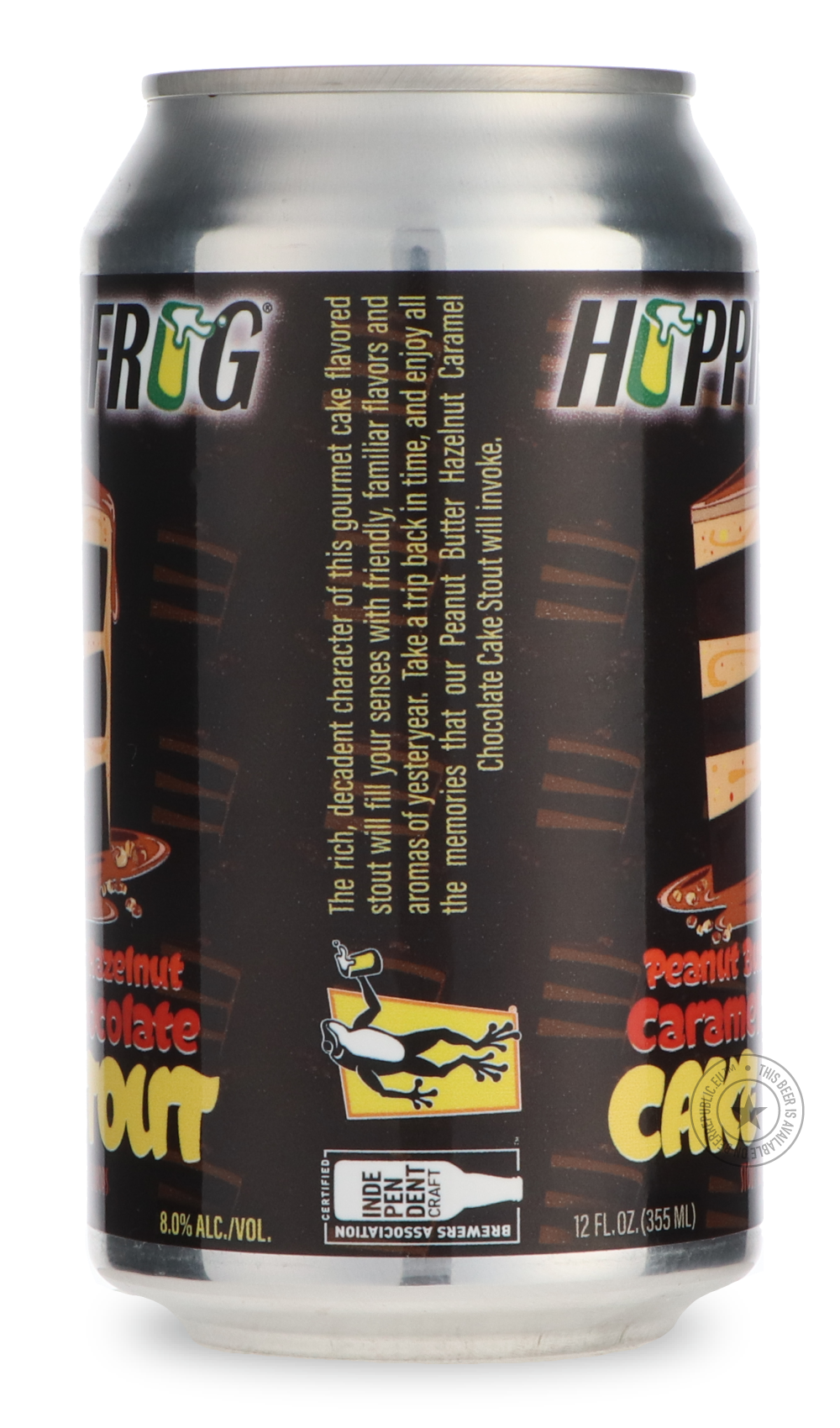 -Hoppin' Frog- Peanut Butter Hazelnut Caramel Chocolate Cake Stout-Stout & Porter- Only @ Beer Republic - The best online beer store for American & Canadian craft beer - Buy beer online from the USA and Canada - Bier online kopen - Amerikaans bier kopen - Craft beer store - Craft beer kopen - Amerikanisch bier kaufen - Bier online kaufen - Acheter biere online - IPA - Stout - Porter - New England IPA - Hazy IPA - Imperial Stout - Barrel Aged - Barrel Aged Imperial Stout - Brown - Dark beer - Blond - Blonde 