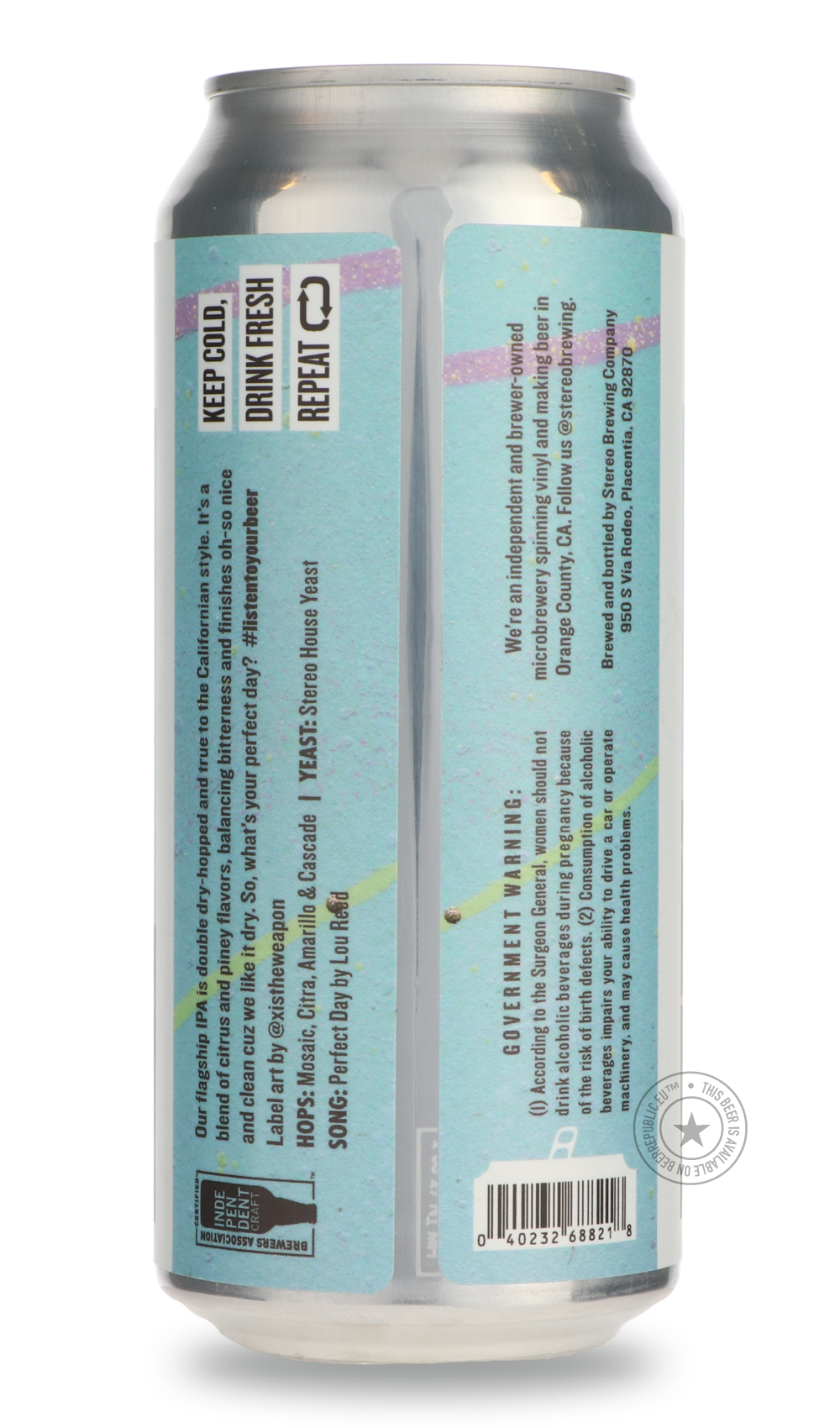 -Stereo- Perfect Day-IPA- Only @ Beer Republic - The best online beer store for American & Canadian craft beer - Buy beer online from the USA and Canada - Bier online kopen - Amerikaans bier kopen - Craft beer store - Craft beer kopen - Amerikanisch bier kaufen - Bier online kaufen - Acheter biere online - IPA - Stout - Porter - New England IPA - Hazy IPA - Imperial Stout - Barrel Aged - Barrel Aged Imperial Stout - Brown - Dark beer - Blond - Blonde - Pilsner - Lager - Wheat - Weizen - Amber - Barley Wine 