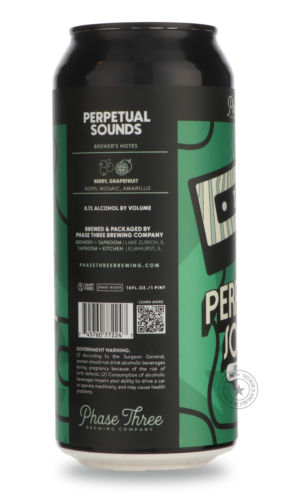 Phase Three- Perpetual Sounds-IPA- Only @ Beer Republic - The best online beer store for American & Canadian craft beer - Buy beer online from the USA and Canada - Bier online kopen - Amerikaans bier kopen - Craft beer store - Craft beer kopen - Amerikanisch bier kaufen - Bier online kaufen - Acheter biere online - IPA - Stout - Porter - New England IPA - Hazy IPA - Imperial Stout - Barrel Aged - Barrel Aged Imperial Stout - Brown - Dark beer - Blond - Blonde - Pilsner - Lager - Wheat - Weizen - Amber - Bar