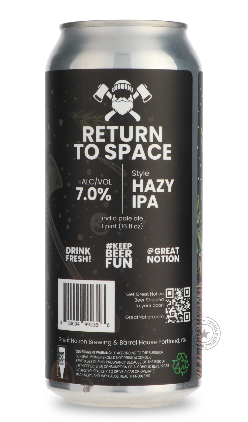 -Great Notion- Return to Space-IPA- Only @ Beer Republic - The best online beer store for American & Canadian craft beer - Buy beer online from the USA and Canada - Bier online kopen - Amerikaans bier kopen - Craft beer store - Craft beer kopen - Amerikanisch bier kaufen - Bier online kaufen - Acheter biere online - IPA - Stout - Porter - New England IPA - Hazy IPA - Imperial Stout - Barrel Aged - Barrel Aged Imperial Stout - Brown - Dark beer - Blond - Blonde - Pilsner - Lager - Wheat - Weizen - Amber - Ba