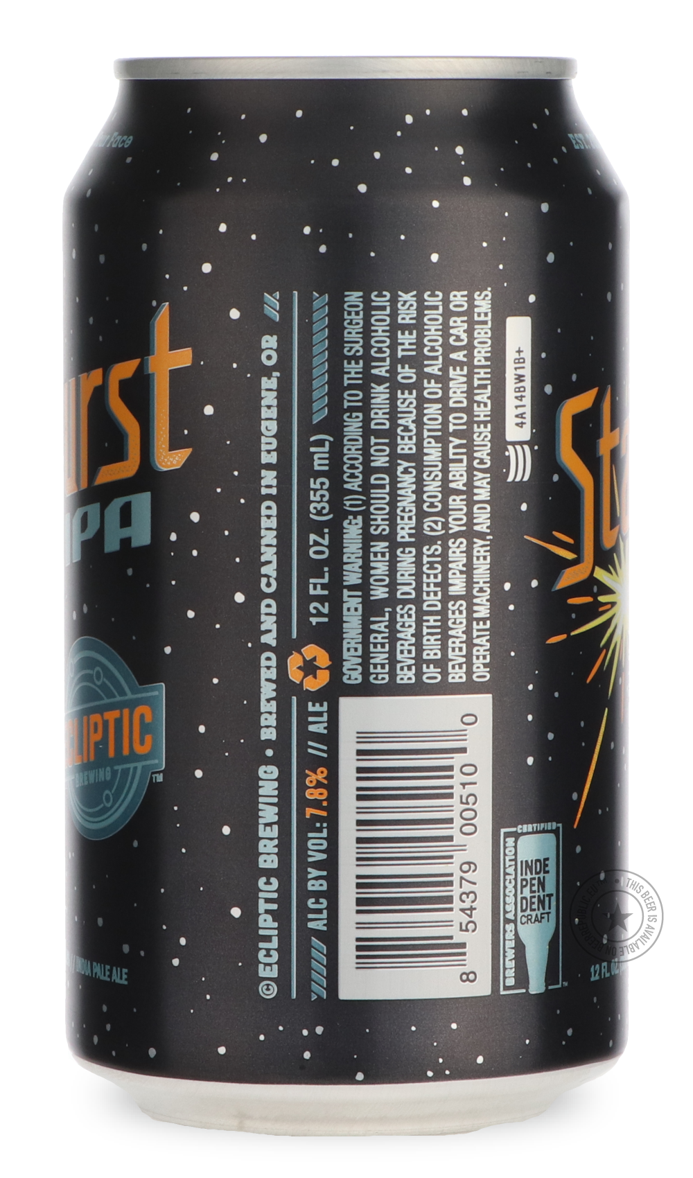 -Ecliptic- Starburst-IPA- Only @ Beer Republic - The best online beer store for American & Canadian craft beer - Buy beer online from the USA and Canada - Bier online kopen - Amerikaans bier kopen - Craft beer store - Craft beer kopen - Amerikanisch bier kaufen - Bier online kaufen - Acheter biere online - IPA - Stout - Porter - New England IPA - Hazy IPA - Imperial Stout - Barrel Aged - Barrel Aged Imperial Stout - Brown - Dark beer - Blond - Blonde - Pilsner - Lager - Wheat - Weizen - Amber - Barley Wine 