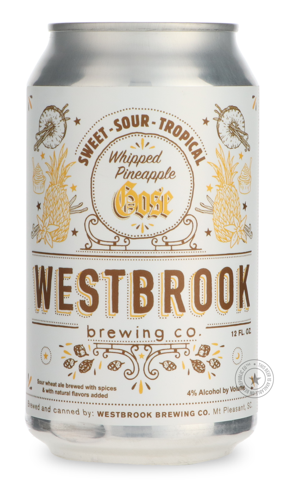 -Westbrook- Whipped Pineapple Gose-Sour / Wild & Fruity- Only @ Beer Republic - The best online beer store for American & Canadian craft beer - Buy beer online from the USA and Canada - Bier online kopen - Amerikaans bier kopen - Craft beer store - Craft beer kopen - Amerikanisch bier kaufen - Bier online kaufen - Acheter biere online - IPA - Stout - Porter - New England IPA - Hazy IPA - Imperial Stout - Barrel Aged - Barrel Aged Imperial Stout - Brown - Dark beer - Blond - Blonde - Pilsner - Lager - Wheat 