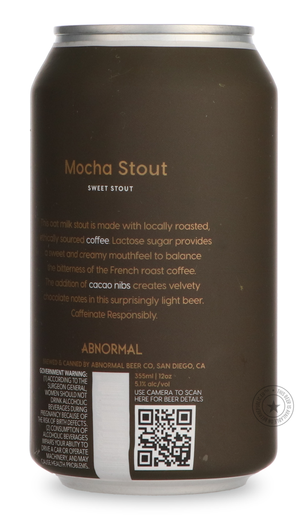 -Abnormal- Mocha Stout-Stout & Porter- Only @ Beer Republic - The best online beer store for American & Canadian craft beer - Buy beer online from the USA and Canada - Bier online kopen - Amerikaans bier kopen - Craft beer store - Craft beer kopen - Amerikanisch bier kaufen - Bier online kaufen - Acheter biere online - IPA - Stout - Porter - New England IPA - Hazy IPA - Imperial Stout - Barrel Aged - Barrel Aged Imperial Stout - Brown - Dark beer - Blond - Blonde - Pilsner - Lager - Wheat - Weizen - Amber -