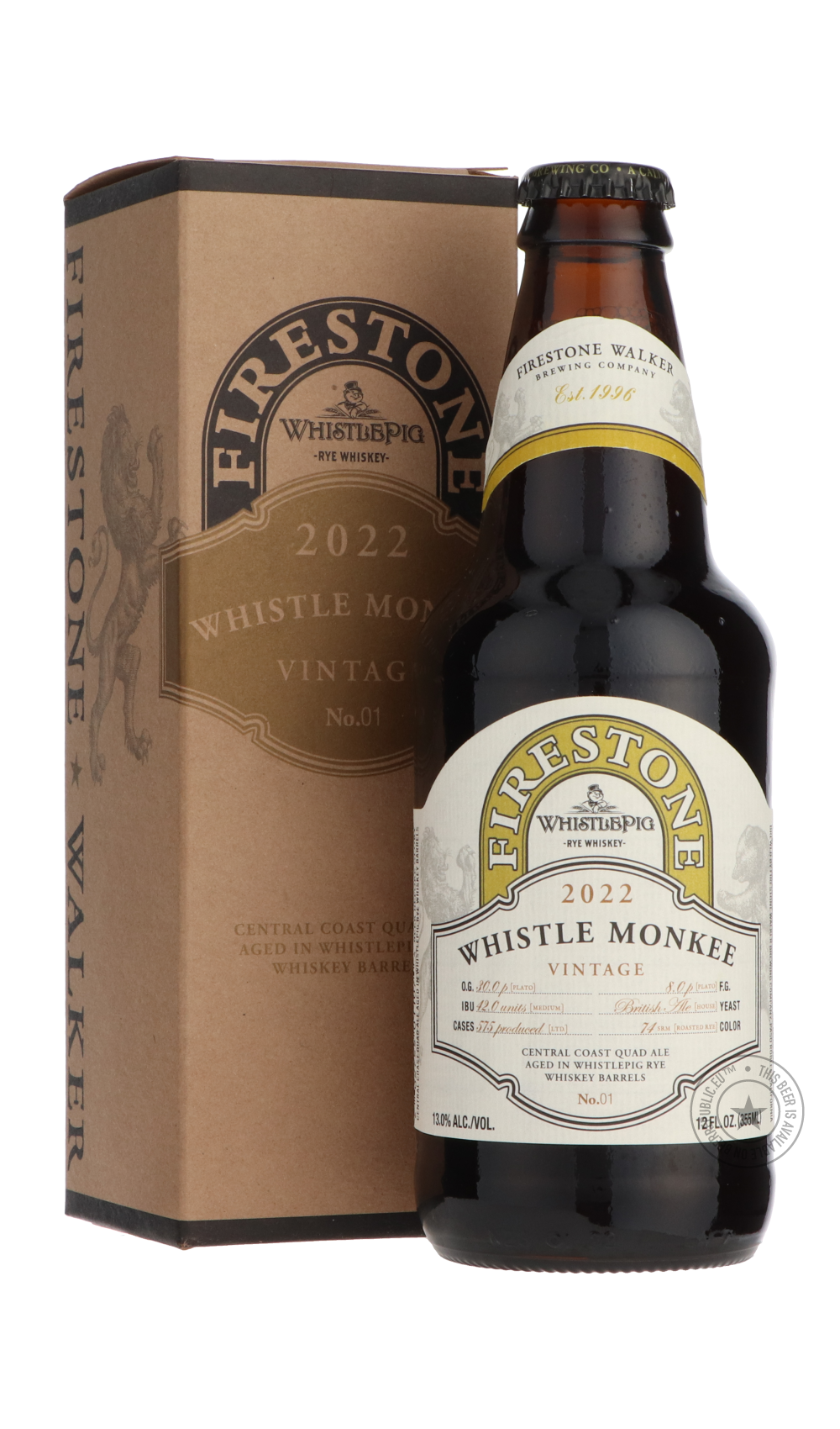 -Firestone Walker- Whistle Monkee 2022-Brown & Dark- Only @ Beer Republic - The best online beer store for American & Canadian craft beer - Buy beer online from the USA and Canada - Bier online kopen - Amerikaans bier kopen - Craft beer store - Craft beer kopen - Amerikanisch bier kaufen - Bier online kaufen - Acheter biere online - IPA - Stout - Porter - New England IPA - Hazy IPA - Imperial Stout - Barrel Aged - Barrel Aged Imperial Stout - Brown - Dark beer - Blond - Blonde - Pilsner - Lager - Wheat - We