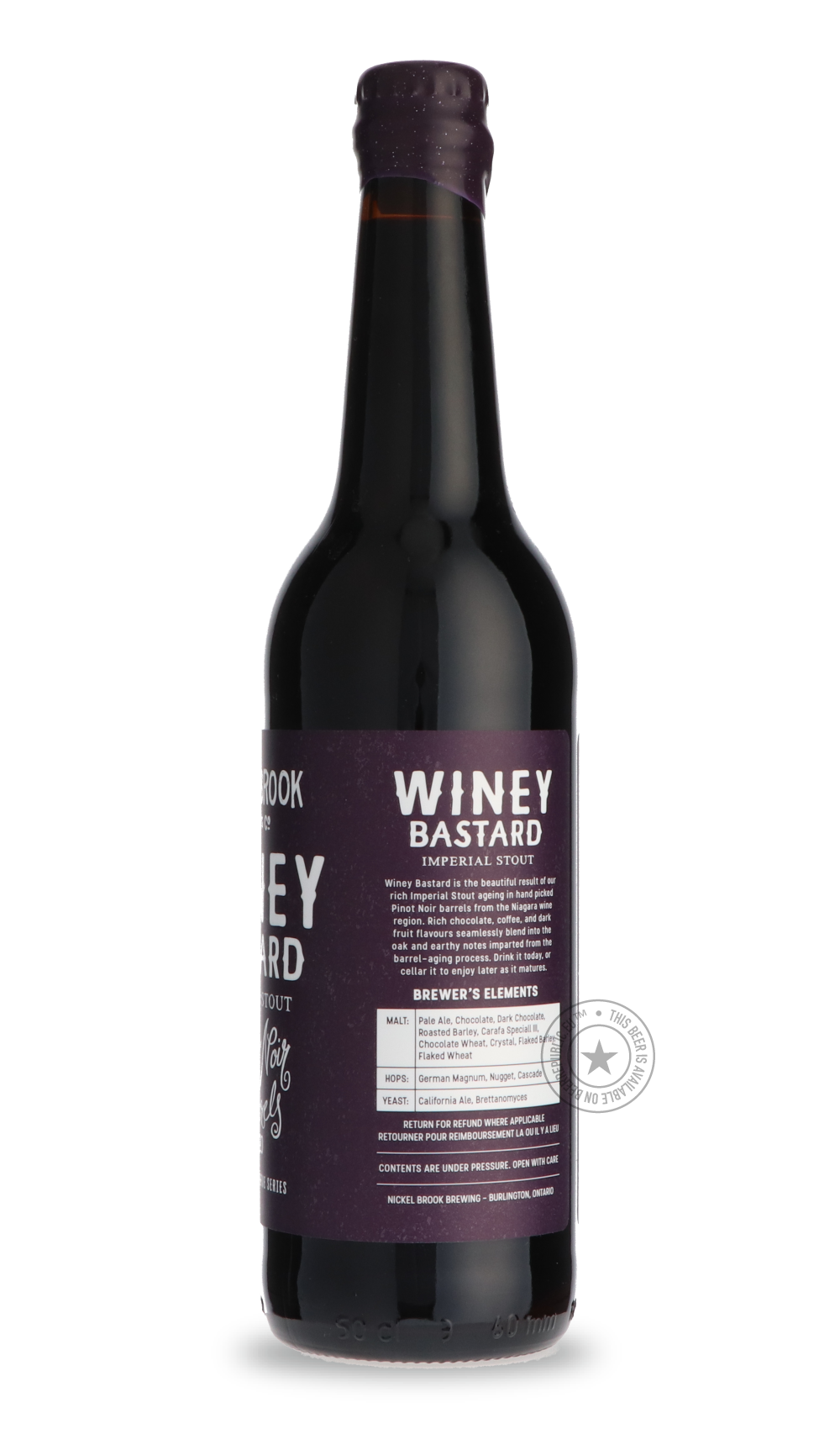 -Nickel Brook- Winey Bastard-Stout & Porter- Only @ Beer Republic - The best online beer store for American & Canadian craft beer - Buy beer online from the USA and Canada - Bier online kopen - Amerikaans bier kopen - Craft beer store - Craft beer kopen - Amerikanisch bier kaufen - Bier online kaufen - Acheter biere online - IPA - Stout - Porter - New England IPA - Hazy IPA - Imperial Stout - Barrel Aged - Barrel Aged Imperial Stout - Brown - Dark beer - Blond - Blonde - Pilsner - Lager - Wheat - Weizen - A