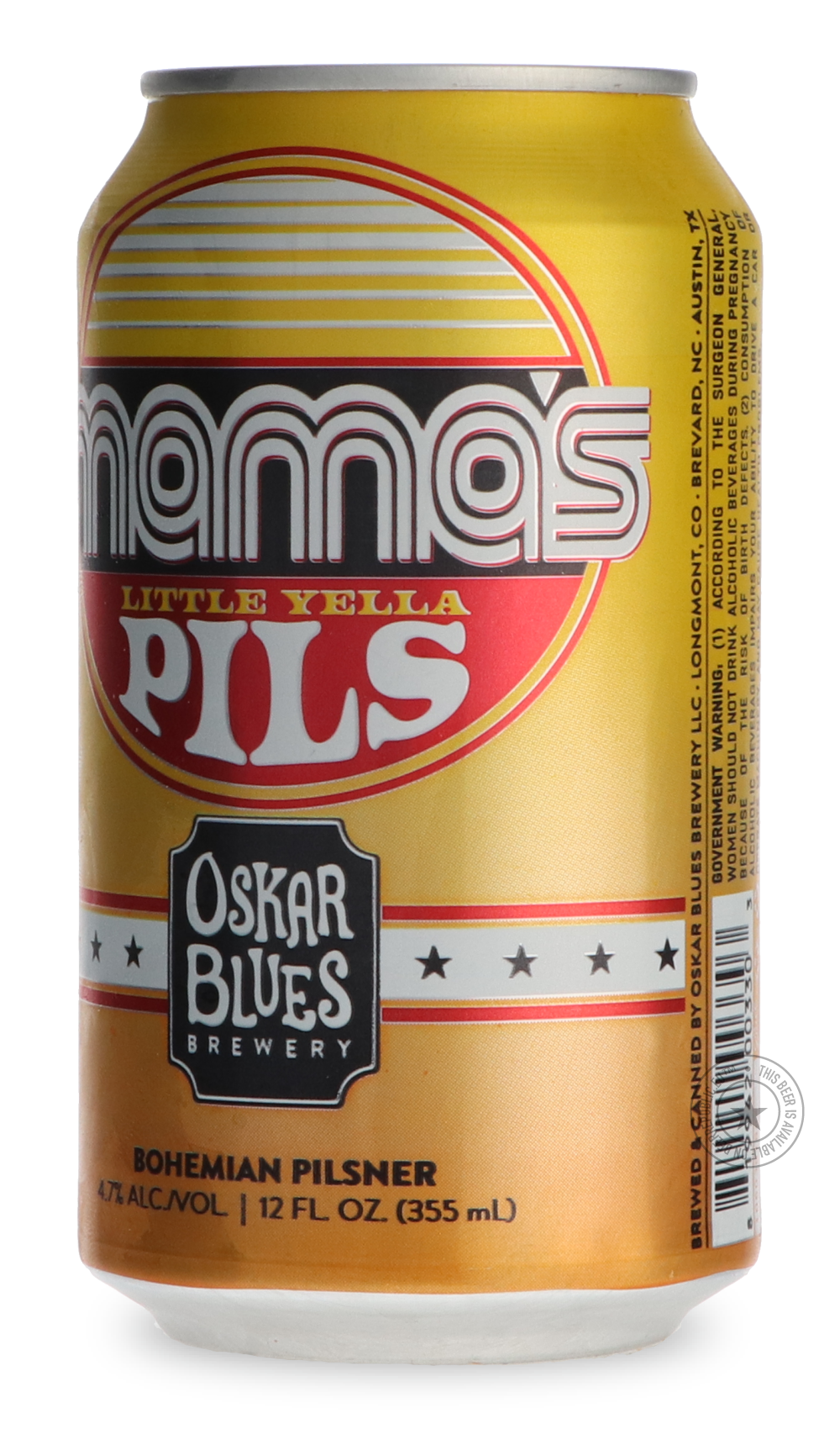 -Oskar Blues- Mama's Little Yella-Pale- Only @ Beer Republic - The best online beer store for American & Canadian craft beer - Buy beer online from the USA and Canada - Bier online kopen - Amerikaans bier kopen - Craft beer store - Craft beer kopen - Amerikanisch bier kaufen - Bier online kaufen - Acheter biere online - IPA - Stout - Porter - New England IPA - Hazy IPA - Imperial Stout - Barrel Aged - Barrel Aged Imperial Stout - Brown - Dark beer - Blond - Blonde - Pilsner - Lager - Wheat - Weizen - Amber 